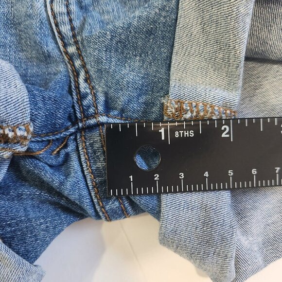KanCan Denim Shorts Womens Size 26 Rolled Cuff Distressed Mid Rise Boho Festival - Picture 7 of 7